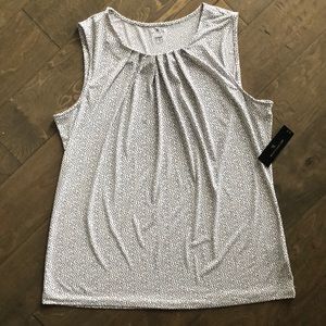 White tank with black small polka dots!